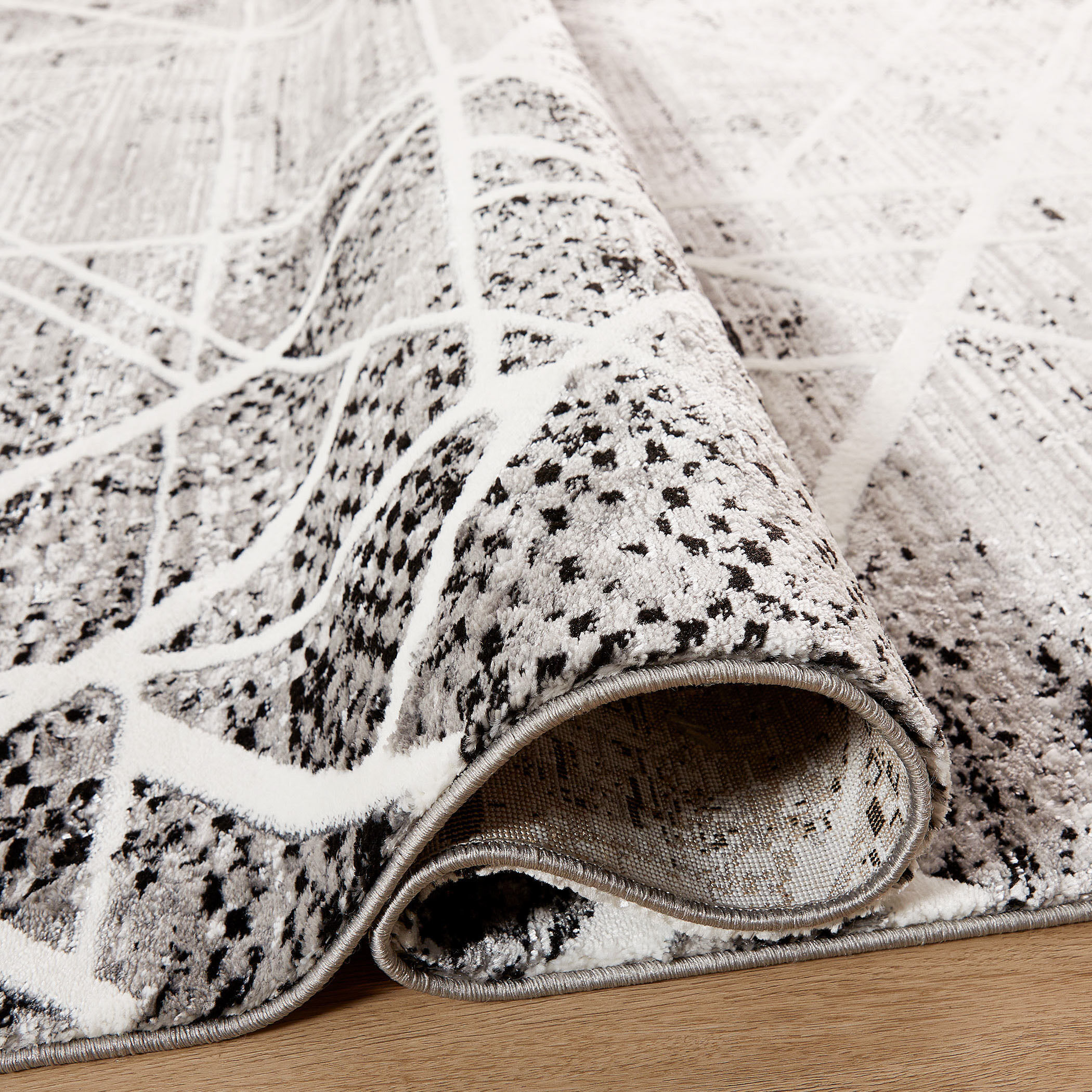 Sesia 158 X 118 inch Black/White Rug in 10 x 13