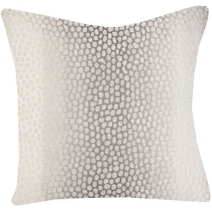 Myles Ivory 24 inch Ivory and Grey Spotted/Velvet Pillow