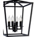 Cage 4 Light 12 inch Matte Black Pendant Ceiling Light