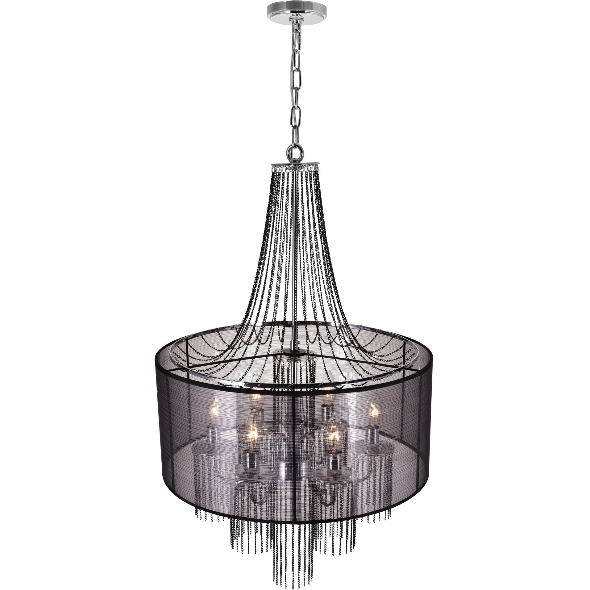Amelia 6 Light 20 inch Chrome Drum Shade Chandelier Ceiling Light
