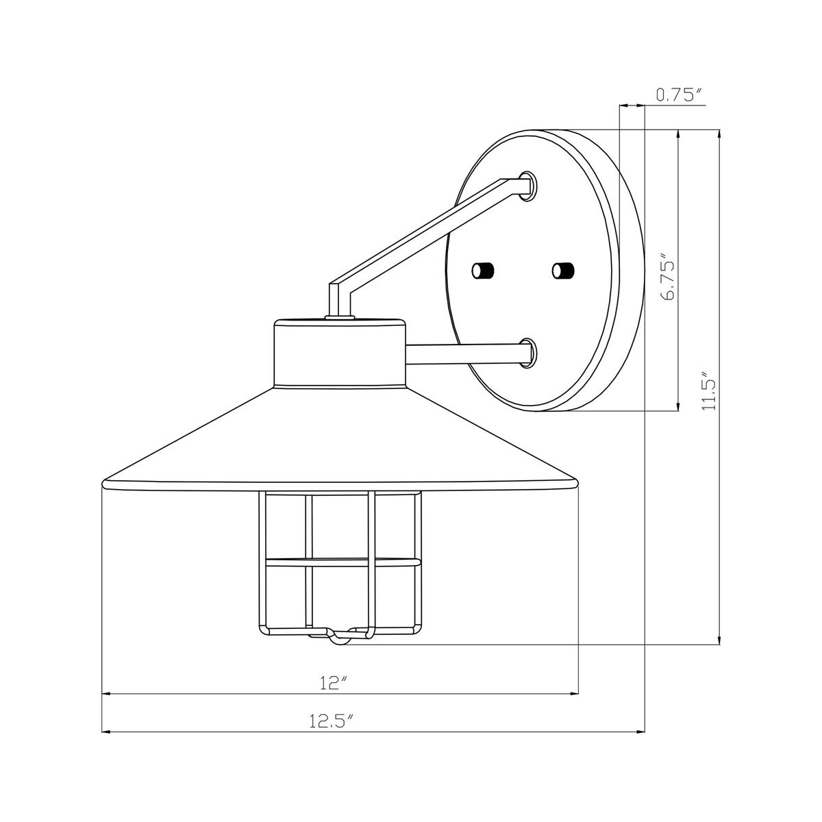 Signature 1 Light 12 inch Black Outdoor Wall Light