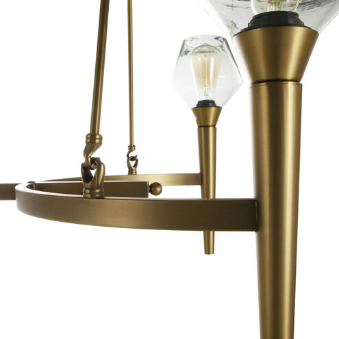 Kimbrell 6 Light 43.75 inch Matte Antique Brass / Clear Glass Chandelier Ceiling Light