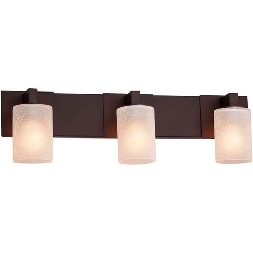 Fusion LED 27 inch Matte Black Bath Bar Wall Light in 2100 Lm LED, Rectangle, Frosted Crackle Fusion