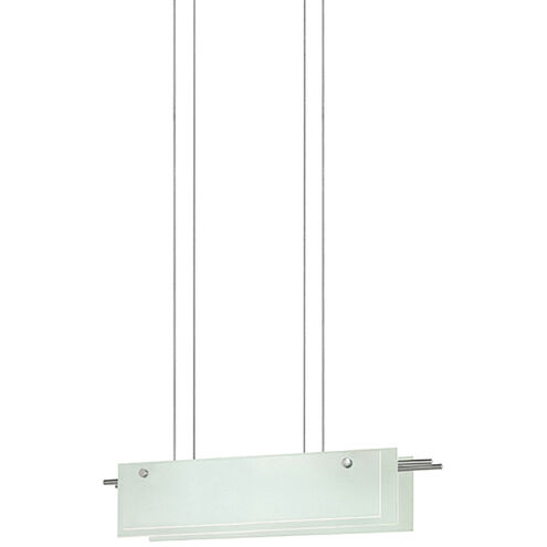 Suspended Glass Slim LED 28 inch Satin Nickel Pendant Ceiling Light