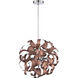 Ribbons 5 Light 17 inch Satin Copper Pendant Ceiling Light