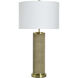 Dann Foley - Shagreen 31 inch 150 watt Tan and Brushed Brass Table Lamp Portable Light