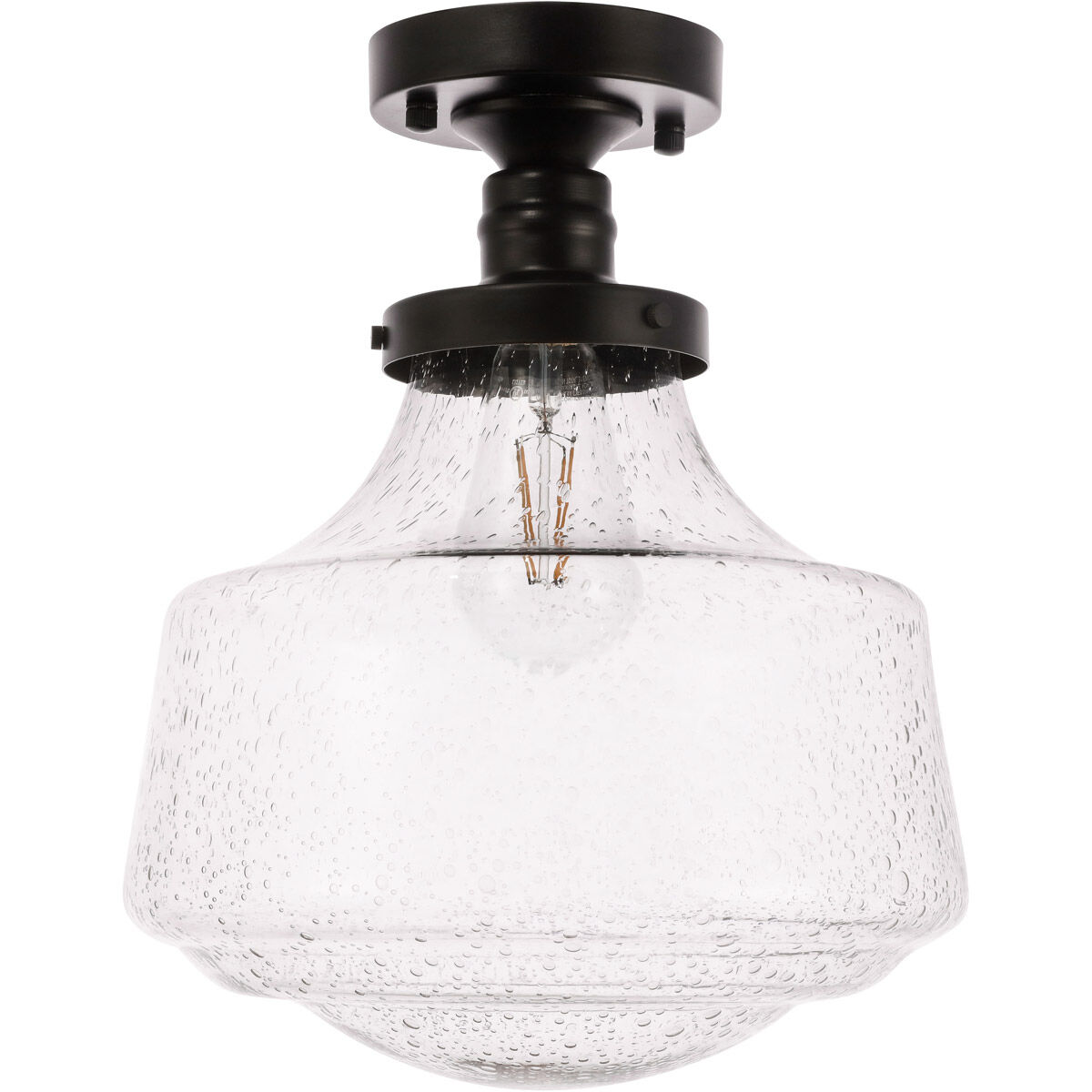 Lyle 1 Light 11 inch Black Flush Mount Ceiling Light