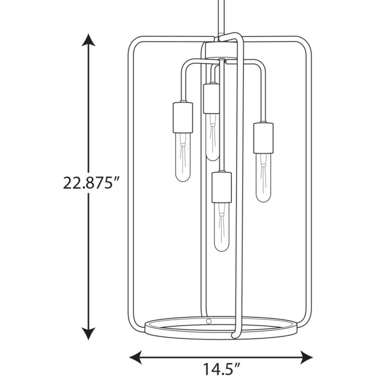 Bonn 4 Light 14.5 inch Galvanized Pendant Ceiling Light