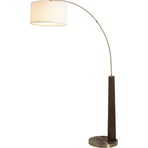 Taper 92 inch 14.00 watt Walnut and Weathered Brass Arc Floor Lamp Portable Light