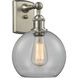 Ballston Athens LED 8 inch Brushed Satin Nickel Sconce Wall Light in Clear Glass, Ballston