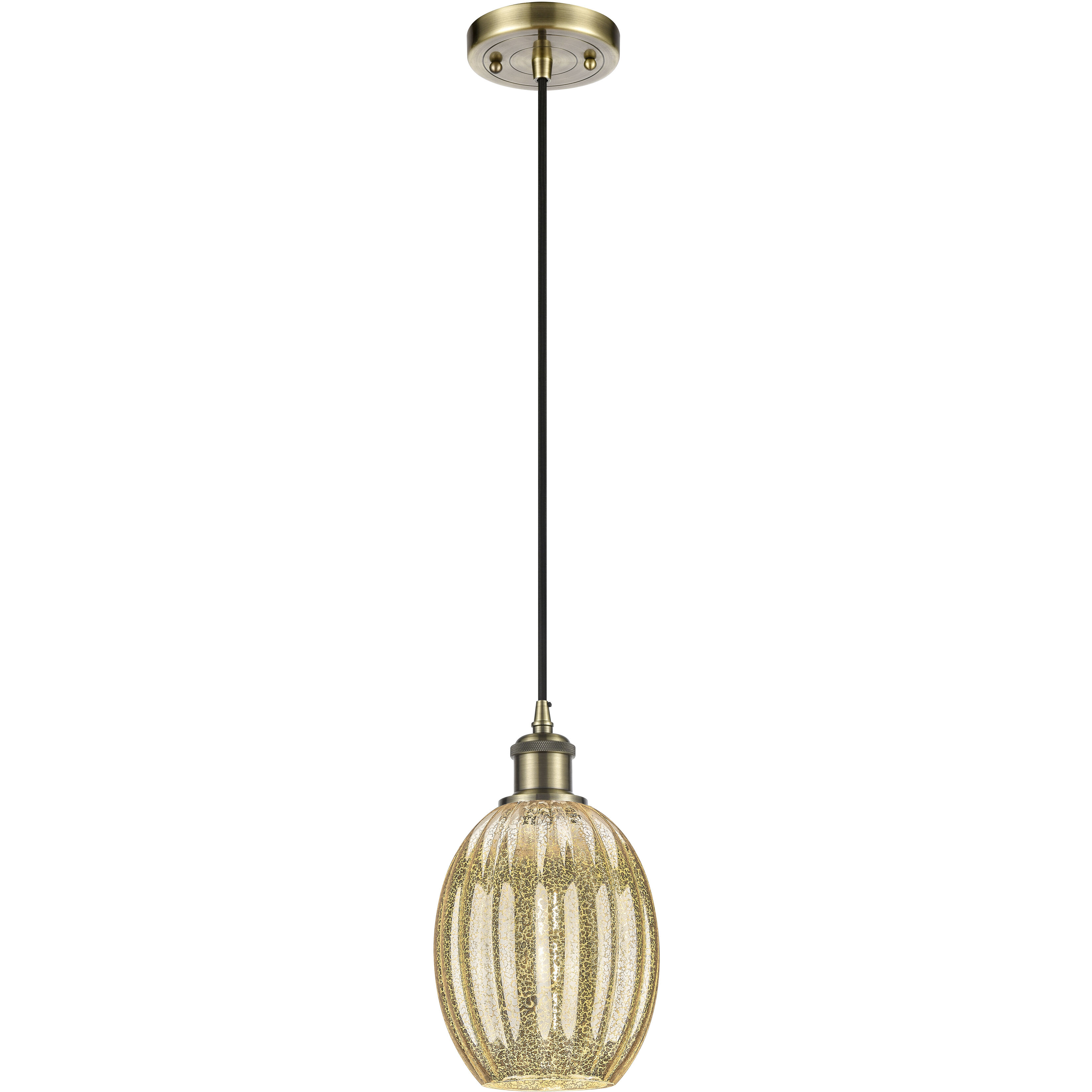Ballston Preston 1 Light 6.25 inch Antique Brass Mini Pendant Ceiling Light in Mercury