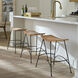 Wing 24 inch Natural Rattan & Black Steel Counter Stool