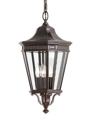 Quade 3 Light 9.5 inch Grecian Bronze Outdoor Hanging Lantern