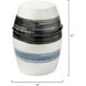 Horizon Striped 21 X 15 inch Grey / Black / White Ceramic Side Table
