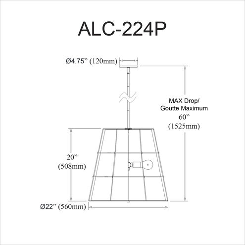 Alcala 4 Light 22 inch Matte Black Pendant Ceiling Light