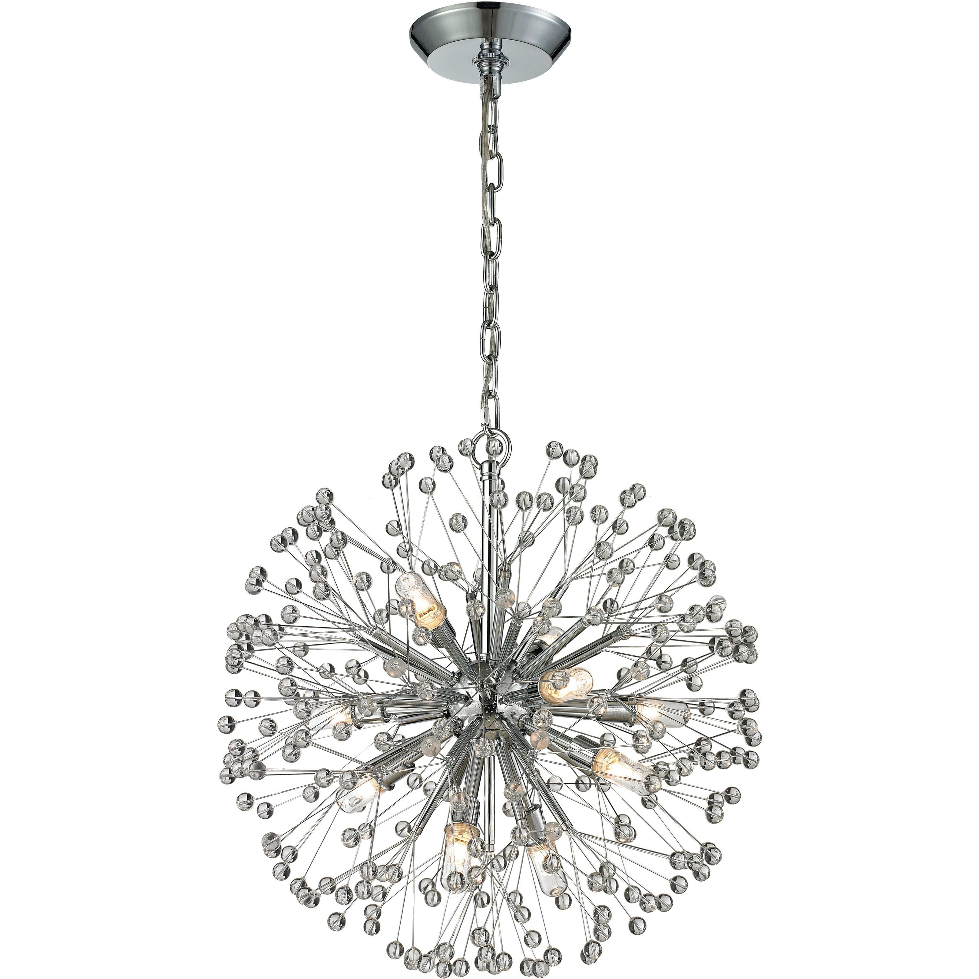 Starburst 9 Light 18 inch Polished Chrome Chandelier Ceiling Light