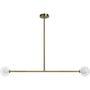 Thiago LED 4.75 inch Antique Brass Linear Pendant Ceiling Light