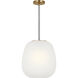Drew & Jonathan Nico 1 Light 13.25 inch Satin Brass Pendant Ceiling Light in Standard