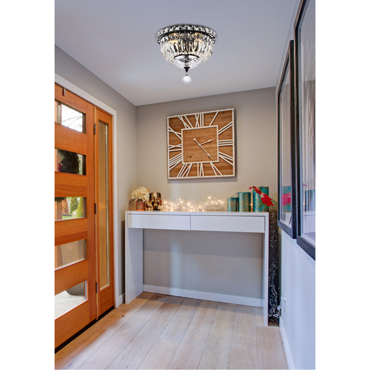 Tranquil 4 Light 10 inch Black and Clear Flush Mount Ceiling Light