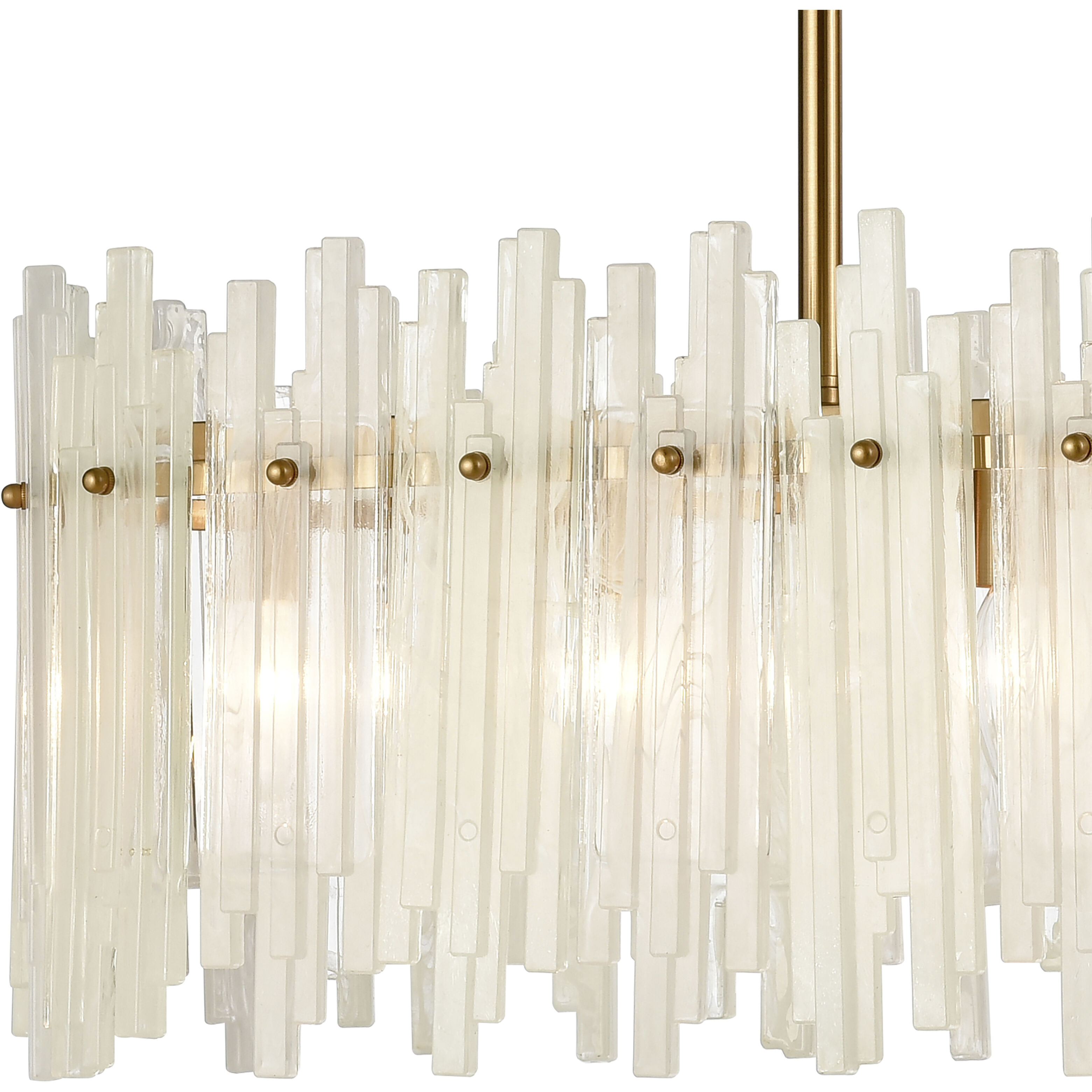 Brinicle 6 Light 36 inch Aged Brass Linear Chandelier Ceiling Light