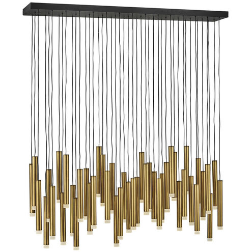 Harmony LED 48 inch Heritage Brass Chandelier Ceiling Light, Linear & Oval