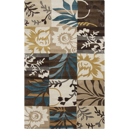 Cosmopolitan 156 X 108 inch Dark Brown, Emerald, Khaki, Beige, Tan Rug