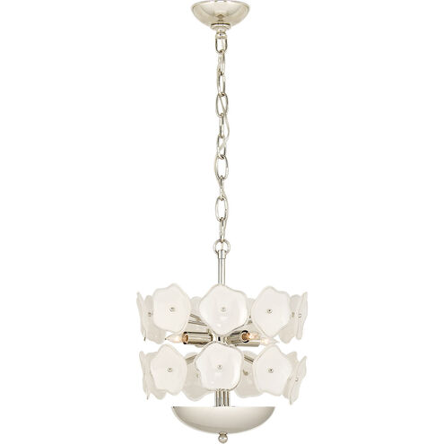 kate spade new york Leighton 4 Light 13 inch Polished Nickel Chandelier Ceiling Light in Cream Tinted Glass, Small
