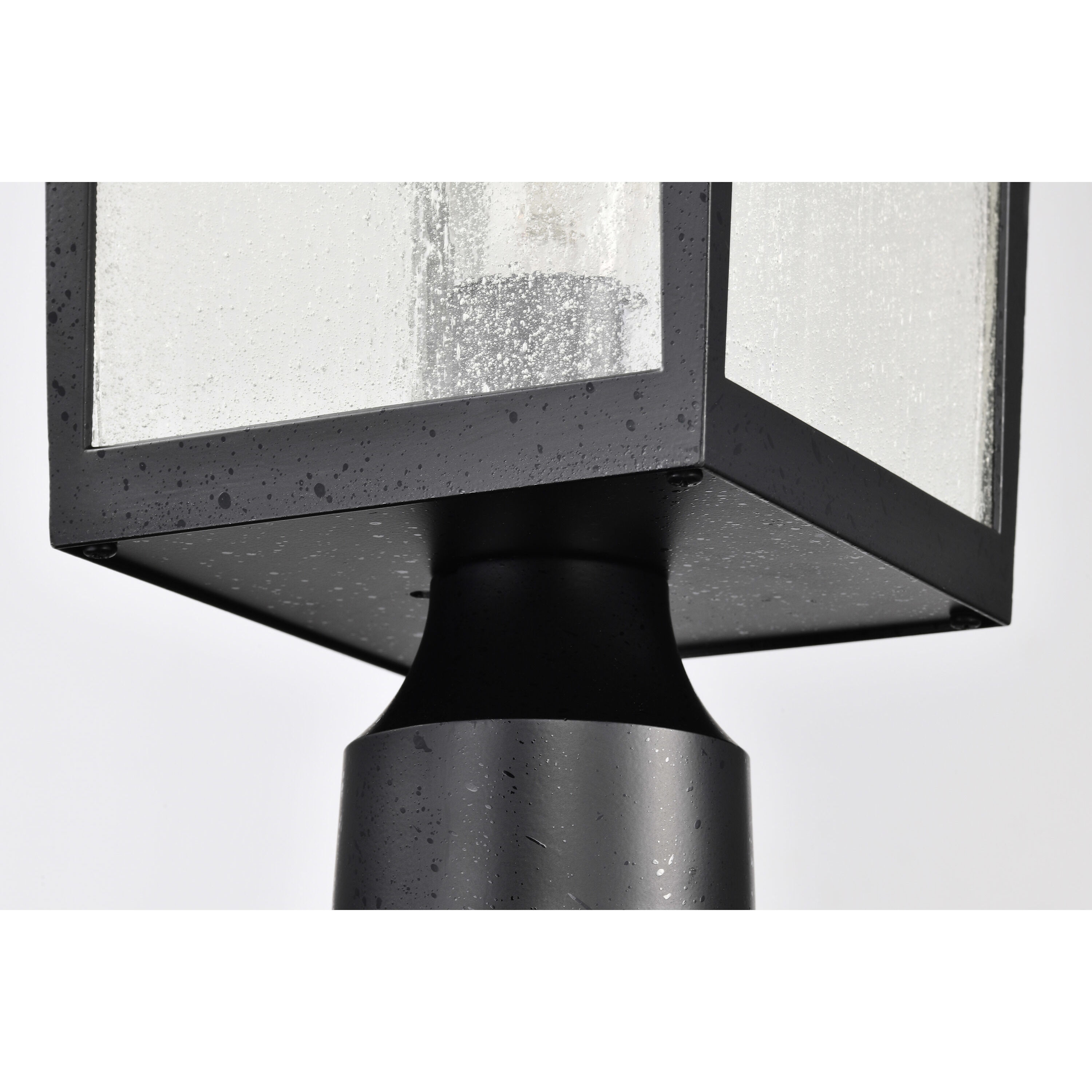 Cove Neck 16 inch Textured Black Post Lantern, Large