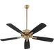 Ovation 52 inch Aged Brass with Matte Black/Walnut Blades Ceiling Fan