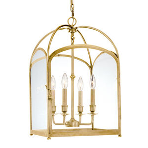 Oxford 4 Light 14 inch Aged Brass Pendant Ceiling Light