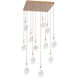 Blossom LED Novel Brass Chandelier Ceiling Light, Multi-Port