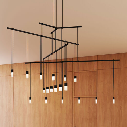 Suspenders LED 61 inch Satin Black Modular Pendant Composition Ceiling Light
