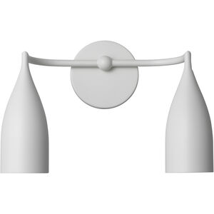 Maya 2 Light 14.75 inch Matte White Vanity Light Wall Light, Small