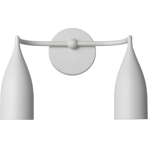 Maya 2 Light 14.75 inch Matte White Vanity Light Wall Light, Small