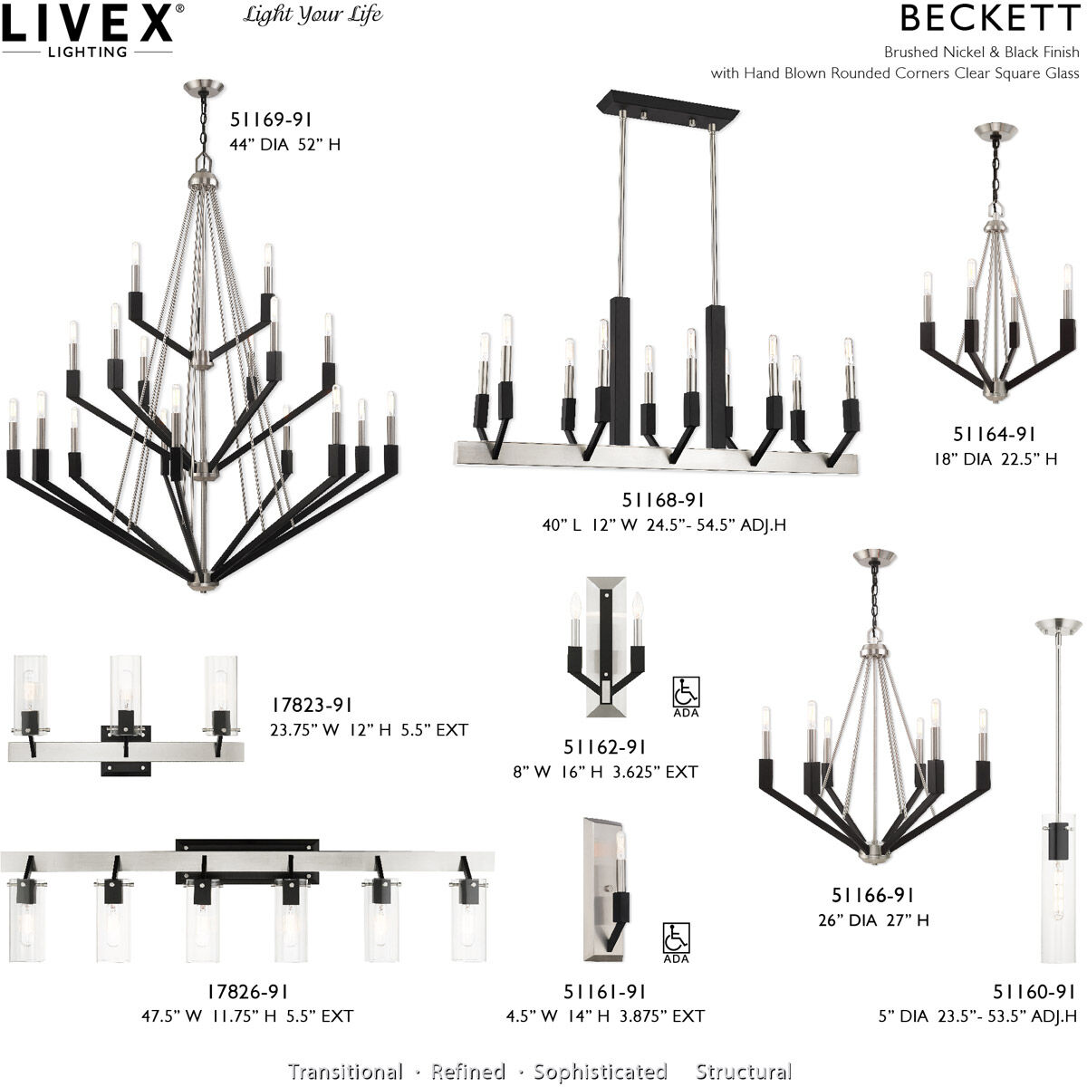 Beckett 4 Light 18 inch Brushed Nickel & Black Mini Chandelier Ceiling Light