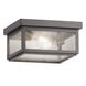 Branford 2 Light 10.25 inch Gunmetal Outdoor Semi Flush in Seedy Glass, Brass Traditions by Innovations Lighting