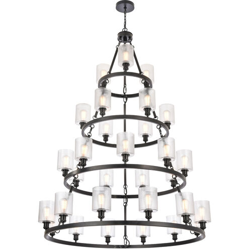 Ballston Saloon 30 Light 50 inch Matte Black Chandelier Ceiling Light