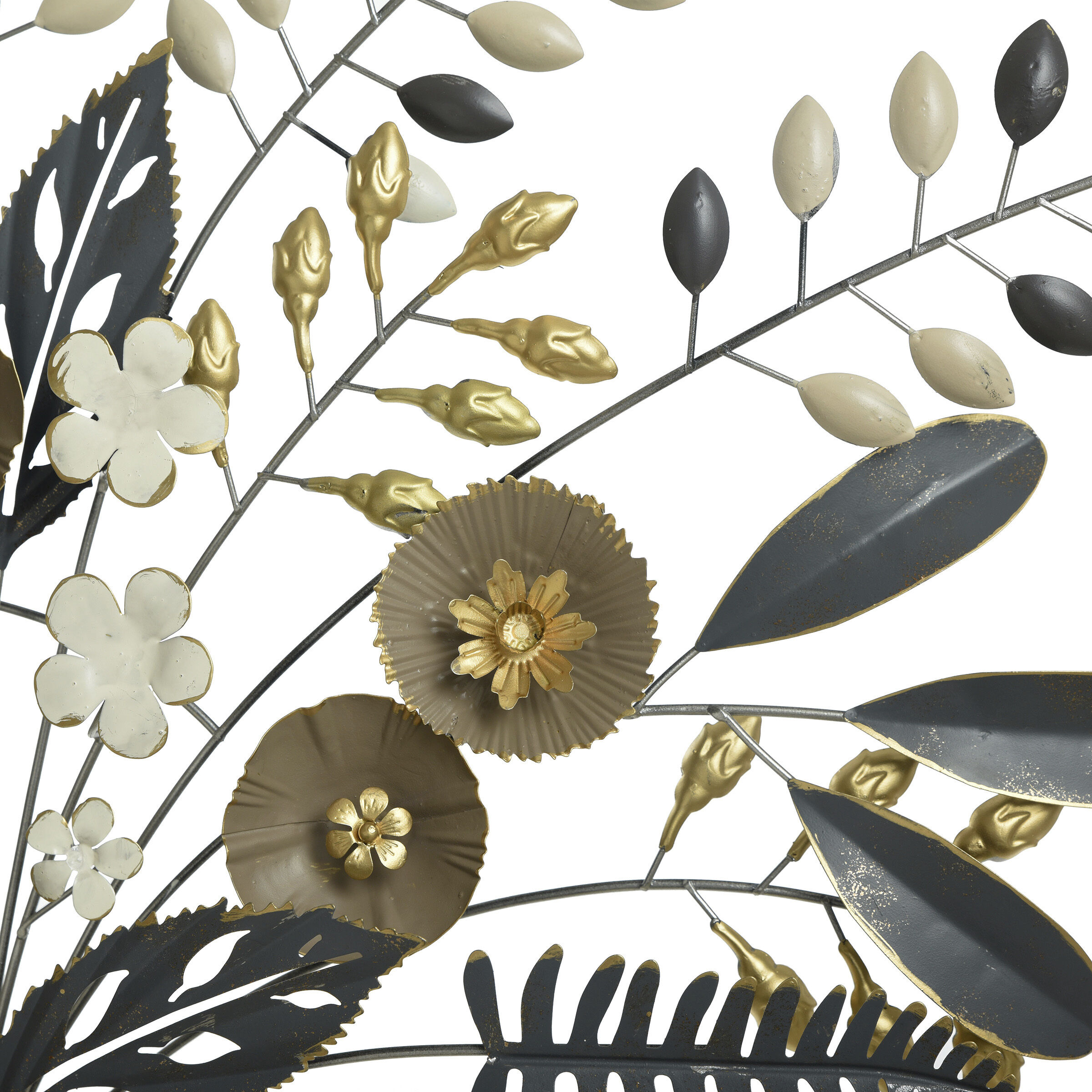 Lilian White/Gold/Brown Wall Art