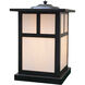 Mission 1 Light 10.62 inch Verdigris Patina Column Mount in White Opalescent, T-Bar Overlay