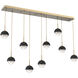 Cabochon LED 66.2 inch Gilded Brass with Black Marble Linear Multi-Pendant Ceiling Light in 2700K LED, Opal White