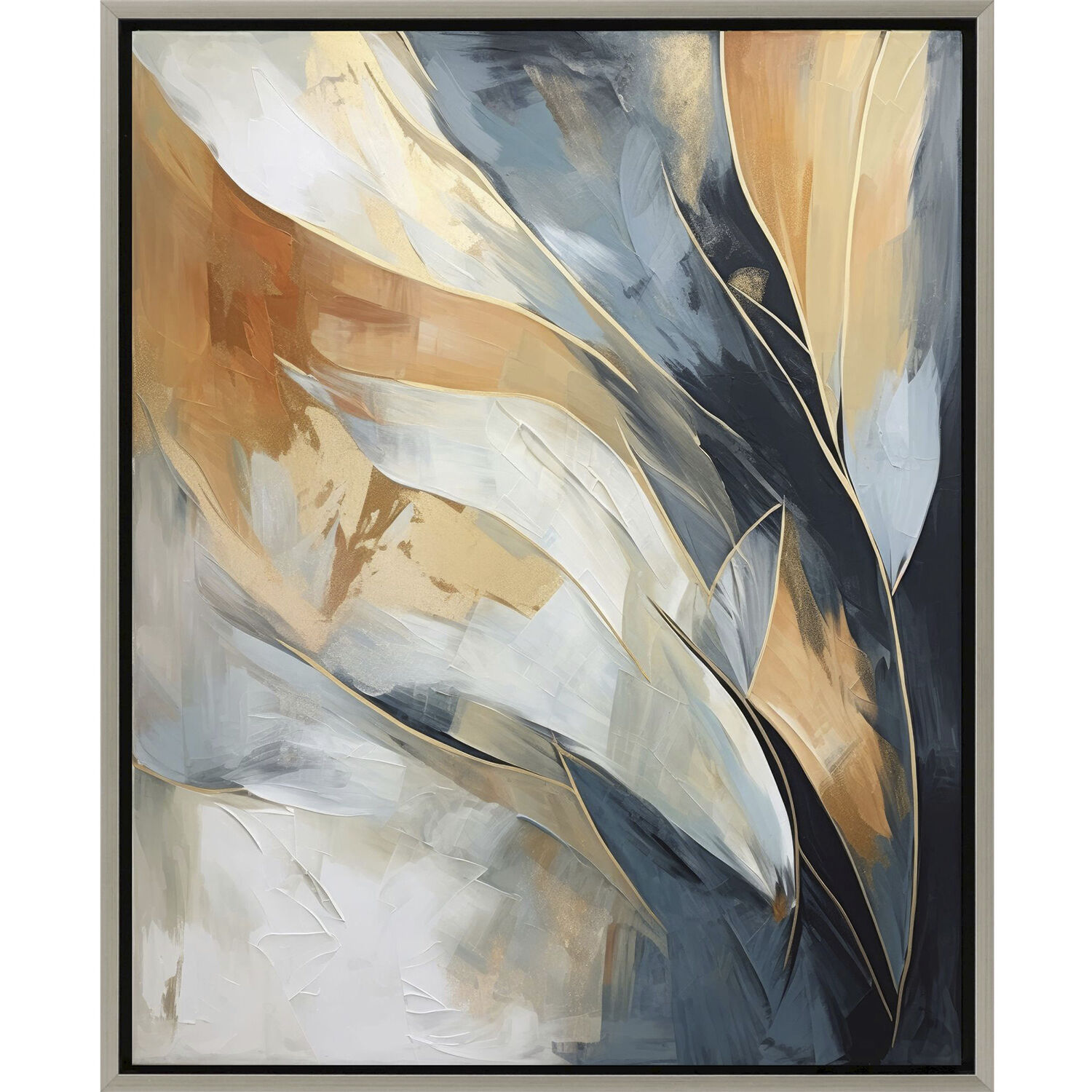 Rhythms of Flow Blue and Orange and White Canvas, Propac