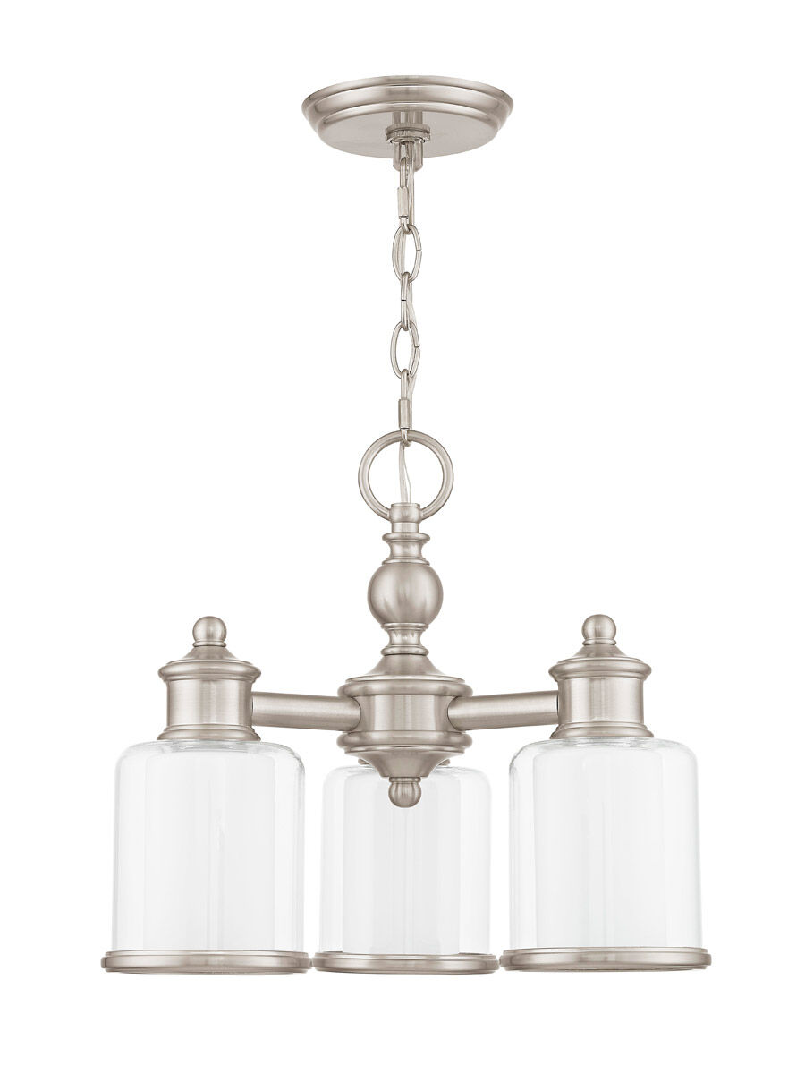 Middlebush 3 Light 16 inch Brushed Nickel Convertible Mini Chandelier/Ceiling Mount Ceiling Light