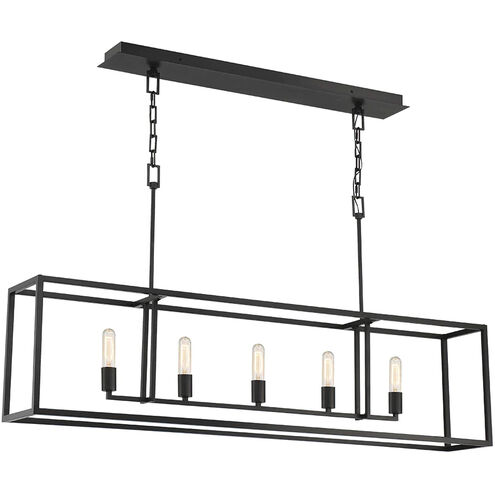 Jolie 5 Light 56 inch Black Linear Pendant Ceiling Light