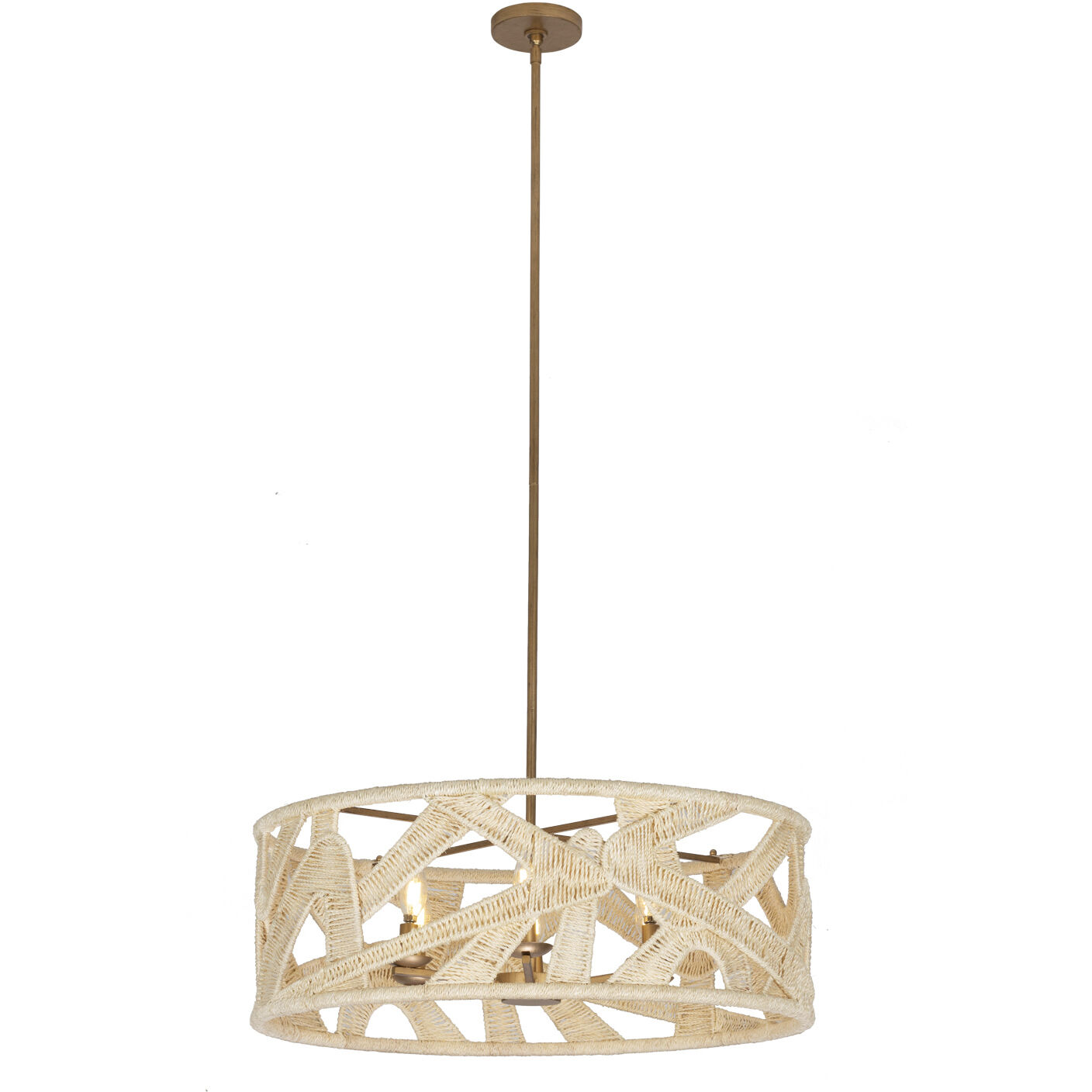 Soga 6 Light 28 inch Modern Gold and White Pendant Ceiling Light