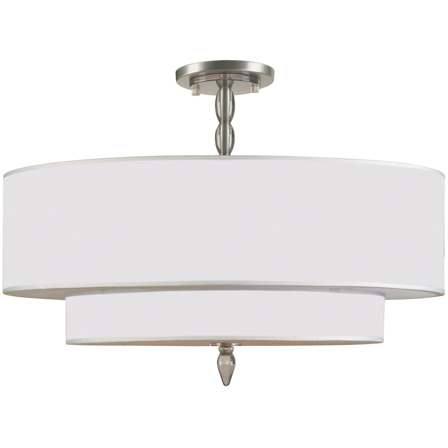 Luxo 5 Light 26 inch Satin Nickel Semi Flush Ceiling Light