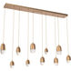 Pebble LED Novel Brass Linear Pendant Ceiling Light in 2700K LED, Multiport