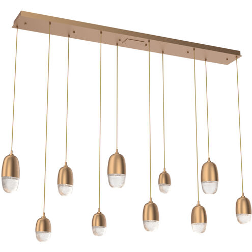 Pebble LED Novel Brass Linear Pendant Ceiling Light in 2700K LED, Multiport