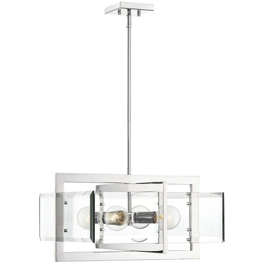 Ethan 4 Light 20.75 inch Polished Nickel Pendant Ceiling Light