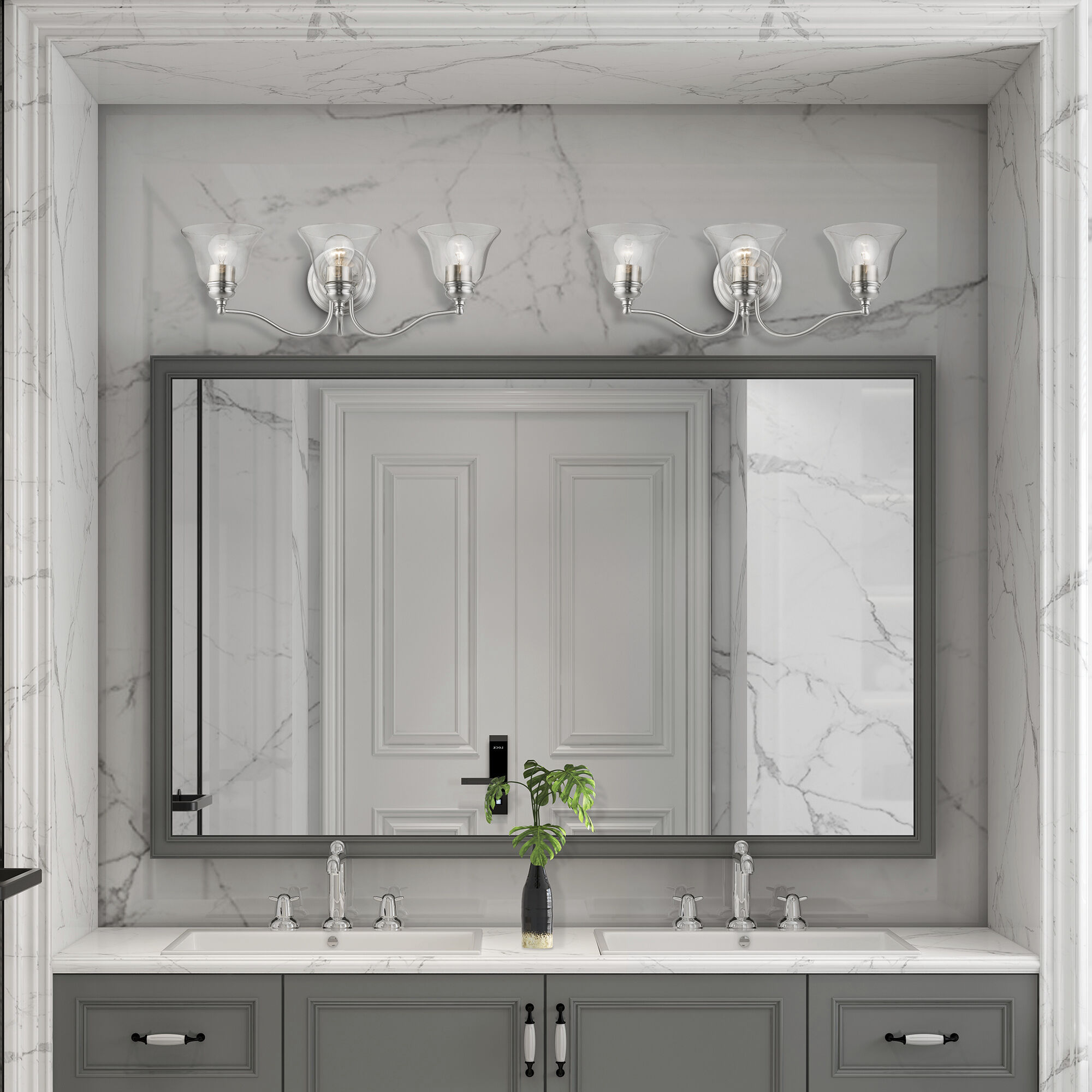 Moreland 3 Light 24 inch Brushed Nickel Vanity Sconce Wall Light