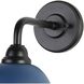 Yep Croma 1 Light 15.5 inch Matte Black Outdoor Wall in No Glass, Matte Blue
